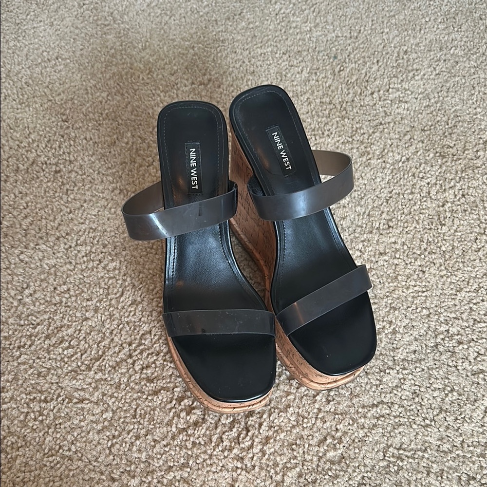 Nine West Black Platform Wedge Shoes